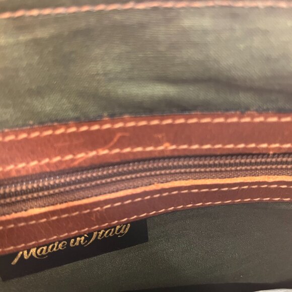 Vintage Peruzzi Italian Tan Leather Tote Bag - Picture 4 of 4